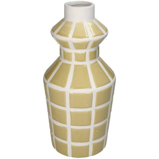 Vase Stoneware Mustard 15x15x31.2cm